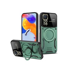 Xiaomi Redmi Note 12 Pro 4G Kılıf Joy Lens Standlı Kapak - Koyu Yeşil