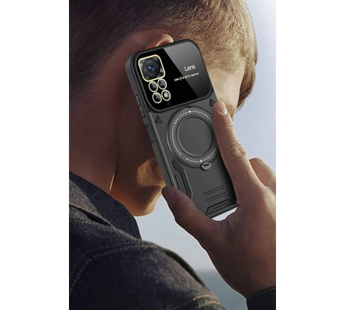 Xiaomi Redmi Note 12 Pro 4G Kılıf Joy Lens Standlı Kapak - Koyu Yeşil Xiaomi Redmi Note 12 Pro 4G Kılıf Joy Lens Standlı Kapak - Koyu Yeşil