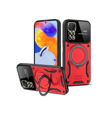 Xiaomi Redmi Note 12 Pro 4G Kılıf Joy Lens Standlı Kapak - Kırmızı