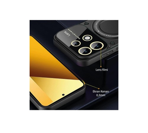 Xiaomi Redmi Note 13 4G Kılıf Joy Lens Standlı Kapak - Lacivert Xiaomi Redmi Note 13 4G Kılıf Joy Lens Standlı Kapak - Lacivert