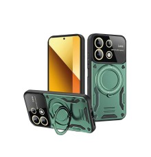 Xiaomi Redmi Note 13 4G Kılıf Joy Lens Standlı Kapak - Koyu Yeşil