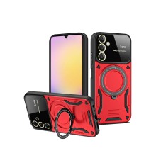 Samsung Galaxy A34 5G Kılıf Joy Lens Standlı Kapak - Kırmızı