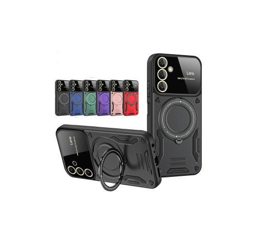Samsung Galaxy A34 5G Kılıf Joy Lens Standlı Kapak - Kırmızı Samsung Galaxy A34 5G Kılıf Joy Lens Standlı Kapak - Kırmızı