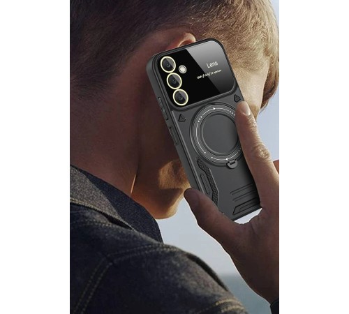 Samsung Galaxy A34 5G Kılıf Joy Lens Standlı Kapak - Kırmızı Samsung Galaxy A34 5G Kılıf Joy Lens Standlı Kapak - Kırmızı