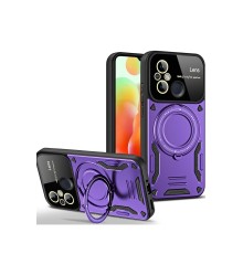 Xiaomi Redmi 12C Kılıf Joy Lens Standlı Kapak - Mor