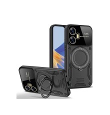 Realme C55 Kılıf Joy Lens Standlı Kapak - Siyah