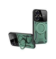 Realme C55 Kılıf Joy Lens Standlı Kapak - Koyu Yeşil