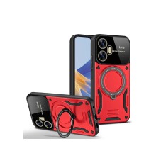 Realme C55 Kılıf Joy Lens Standlı Kapak - Kırmızı