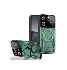 Xiaomi Mi 13T Pro Kılıf Joy Lens Standlı Kapak - Koyu Yeşil
