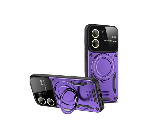 Xiaomi Mi 13T Pro Kılıf Joy Lens Standlı Kapak - Mor Xiaomi Mi 13T Pro Kılıf Joy Lens Standlı Kapak - Mor