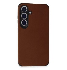 Samsung Galaxy S24 Kılıf Loop Deri Silikon - Kahverengi