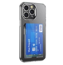 iPhone 15 Pro Max Kılıf Kart Şeffaf Silikon - Şeffaf