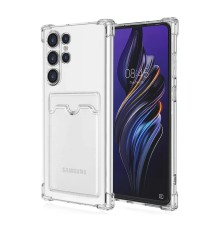 Samsung Galaxy S24 Ultra Kılıf Kart Şeffaf Silikon - Şeffaf