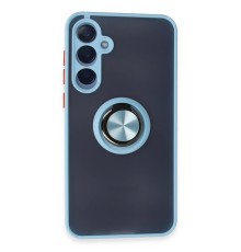 Samsung Galaxy A25 5G Kılıf Montreal Yüzüklü Silikon Kapak - Buz Mavi