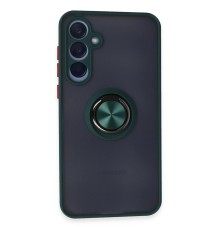 Samsung Galaxy A35 5G Kılıf Montreal Yüzüklü Silikon Kapak - Yeşil