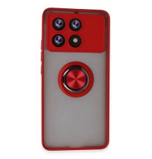 Xiaomi Poco X6 Pro Kılıf Montreal Yüzüklü Silikon Kapak - Kırmızı