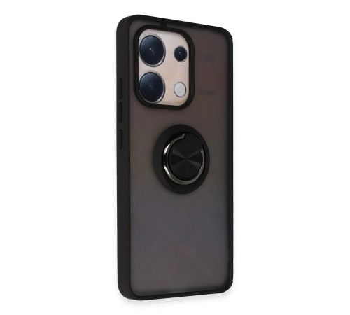 Xiaomi Redmi Note 13 4G Kılıf Montreal Yüzüklü Silikon Kapak - Siyah Xiaomi Redmi Note 13 4G Kılıf Montreal Yüzüklü Silikon Kapak - Siyah