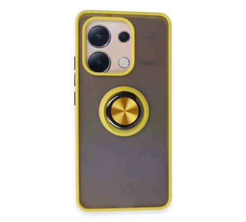 Xiaomi Redmi Note 13 4G Kılıf Montreal Yüzüklü Silikon Kapak - Sarı Xiaomi Redmi Note 13 4G Kılıf Montreal Yüzüklü Silikon Kapak - Sarı