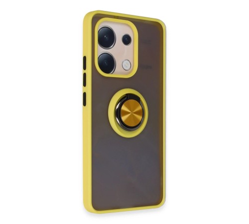 Xiaomi Redmi Note 13 4G Kılıf Montreal Yüzüklü Silikon Kapak - Sarı Xiaomi Redmi Note 13 4G Kılıf Montreal Yüzüklü Silikon Kapak - Sarı