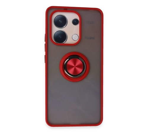 Xiaomi Redmi Note 13 4G Kılıf Montreal Yüzüklü Silikon Kapak - Kırmızı Xiaomi Redmi Note 13 4G Kılıf Montreal Yüzüklü Silikon Kapak - Kırmızı