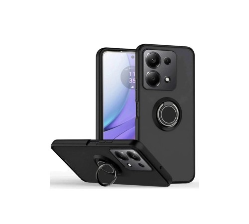Xiaomi Redmi Note 13 Pro 4G Montreal Yüzüklü Silikon Kapak - Siyah