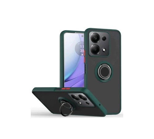 Xiaomi Redmi Note 13 Pro 4G Montreal Yüzüklü Silikon Kapak - Yeşil
