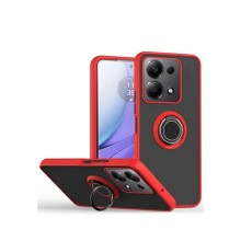 Xiaomi Redmi Note 13 Pro 4G Montreal Yüzüklü Silikon Kapak - Kırmızı