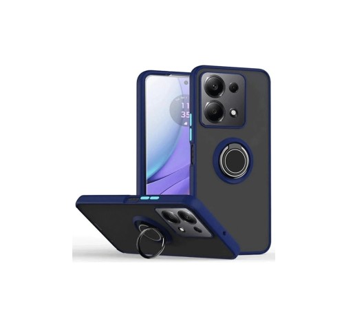 Xiaomi Redmi Note 13 Pro 4G Montreal Yüzüklü Silikon Kapak - Lacivert