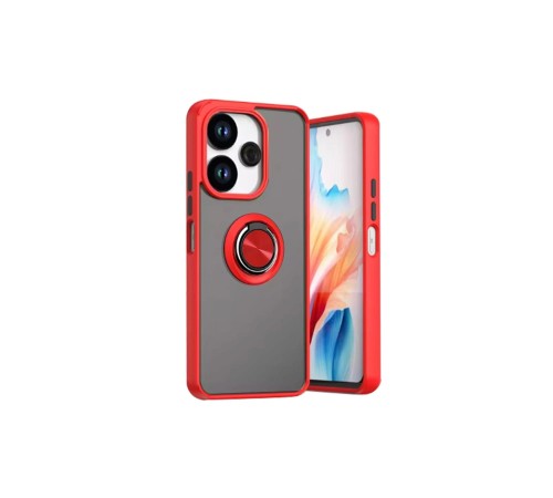 Xiaomi Redmi 13 4G Kılıf Montreal Yüzüklü Silikon Kapak - Kırmızı Xiaomi Redmi 13 4G Kılıf Montreal Yüzüklü Silikon Kapak - Kırmızı