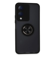 Vivo Y17S Kılıf Montreal Yüzüklü Silikon Kapak - Siyah