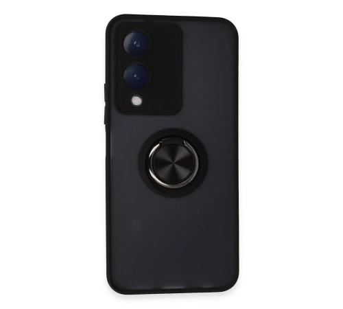 Vivo Y17S Kılıf Montreal Yüzüklü Silikon Kapak - Siyah Vivo Y17S Kılıf Montreal Yüzüklü Silikon Kapak - Siyah