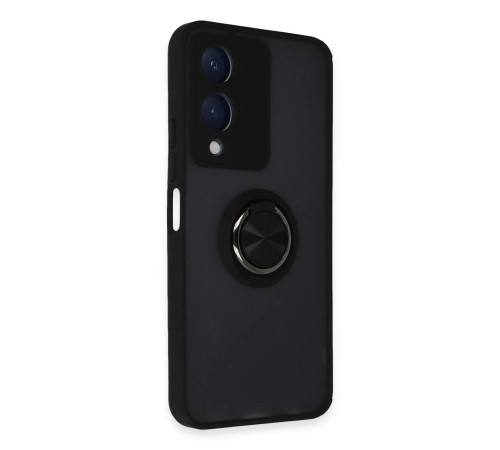 Vivo Y17S Kılıf Montreal Yüzüklü Silikon Kapak - Siyah Vivo Y17S Kılıf Montreal Yüzüklü Silikon Kapak - Siyah