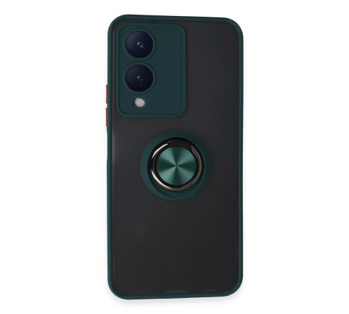 Vivo Y17S Kılıf Montreal Yüzüklü Silikon Kapak - Yeşil Vivo Y17S Kılıf Montreal Yüzüklü Silikon Kapak - Yeşil