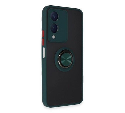 Vivo Y17S Kılıf Montreal Yüzüklü Silikon Kapak - Yeşil Vivo Y17S Kılıf Montreal Yüzüklü Silikon Kapak - Yeşil