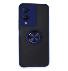 Vivo Y17S Kılıf Montreal Yüzüklü Silikon Kapak - Lacivert