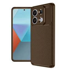 Xiaomi Redmi Note 13 Pro 4G Kılıf Auto Focus Karbon Kapak - Kahverengi