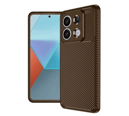 Xiaomi Redmi Note 13 Pro 4G Kılıf Auto Focus Karbon Kapak - Kahverengi Xiaomi Redmi Note 13 Pro 4G Kılıf Auto Focus Karbon Kapak - Kahverengi