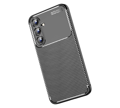 Samsung Galaxy A15 4G Kılıf Auto Focus Karbon Kapak - Siyah Samsung Galaxy A15 4G Kılıf Auto Focus Karbon Kapak - Siyah