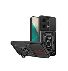 Xiaomi Poco X6 Kılıf Pars Lens Yüzüklü Silikon - Siyah