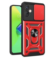 İnfinix Hot 30 4G Kılıf Pars Lens Yüzüklü Silikon - Kırmızı