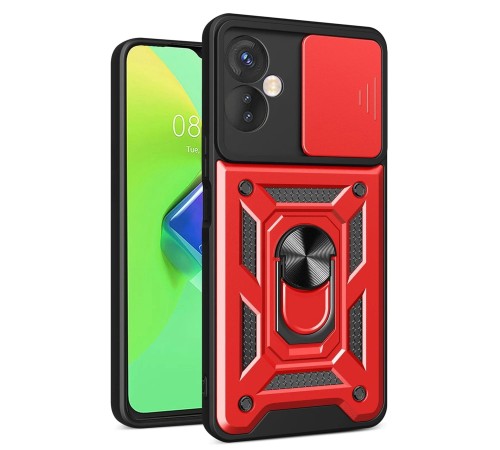 İnfinix Hot 30 4G Kılıf Pars Lens Yüzüklü Silikon - Kırmızı İnfinix Hot 30 4G Kılıf Pars Lens Yüzüklü Silikon - Kırmızı