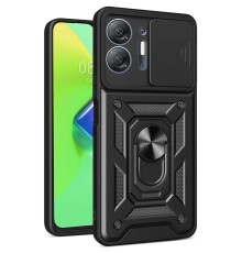 İnfinix Hot 30 5G Kılıf Pars Lens Yüzüklü Silikon - Siyah