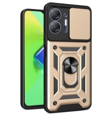 İnfinix Hot 30 5G Kılıf Pars Lens Yüzüklü Silikon - Gold