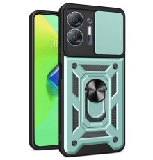 İnfinix Hot 30 5G Kılıf Pars Lens Yüzüklü Silikon - Yeşil