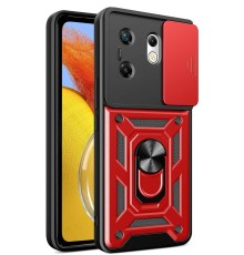 İnfinix Zero 30 4G Kılıf Pars Lens Yüzüklü Silikon - Kırmızı