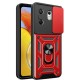 İnfinix Zero 30 4G Kılıf Pars Lens Yüzüklü Silikon - Kırmızı