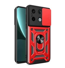 Xiaomi Poco X6 Pro Kılıf Pars Lens Yüzüklü Silikon - Kırmızı