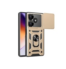 Xiaomi Redmi 13 4G Kılıf Pars Lens Yüzüklü Silikon - Gold