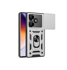 Xiaomi Redmi 13 4G Kılıf Pars Lens Yüzüklü Silikon - Gümüş