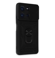 Vivo Y36 Kılıf Pars Lens Yüzüklü Silikon - Siyah